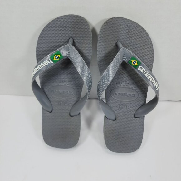 Havaianas Big kids Brazil logo Grey Thong Flip flop Size 31-32 - Picture 3 of 6
